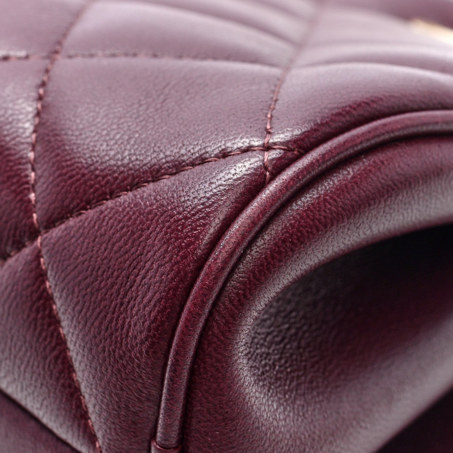Chanel Lambskin Quilted CC Clutch With Chain Burgundy 10 of 10