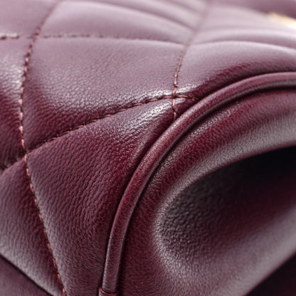 Chanel Lambskin Quilted CC Clutch With Chain Burgundy 10 of 10
