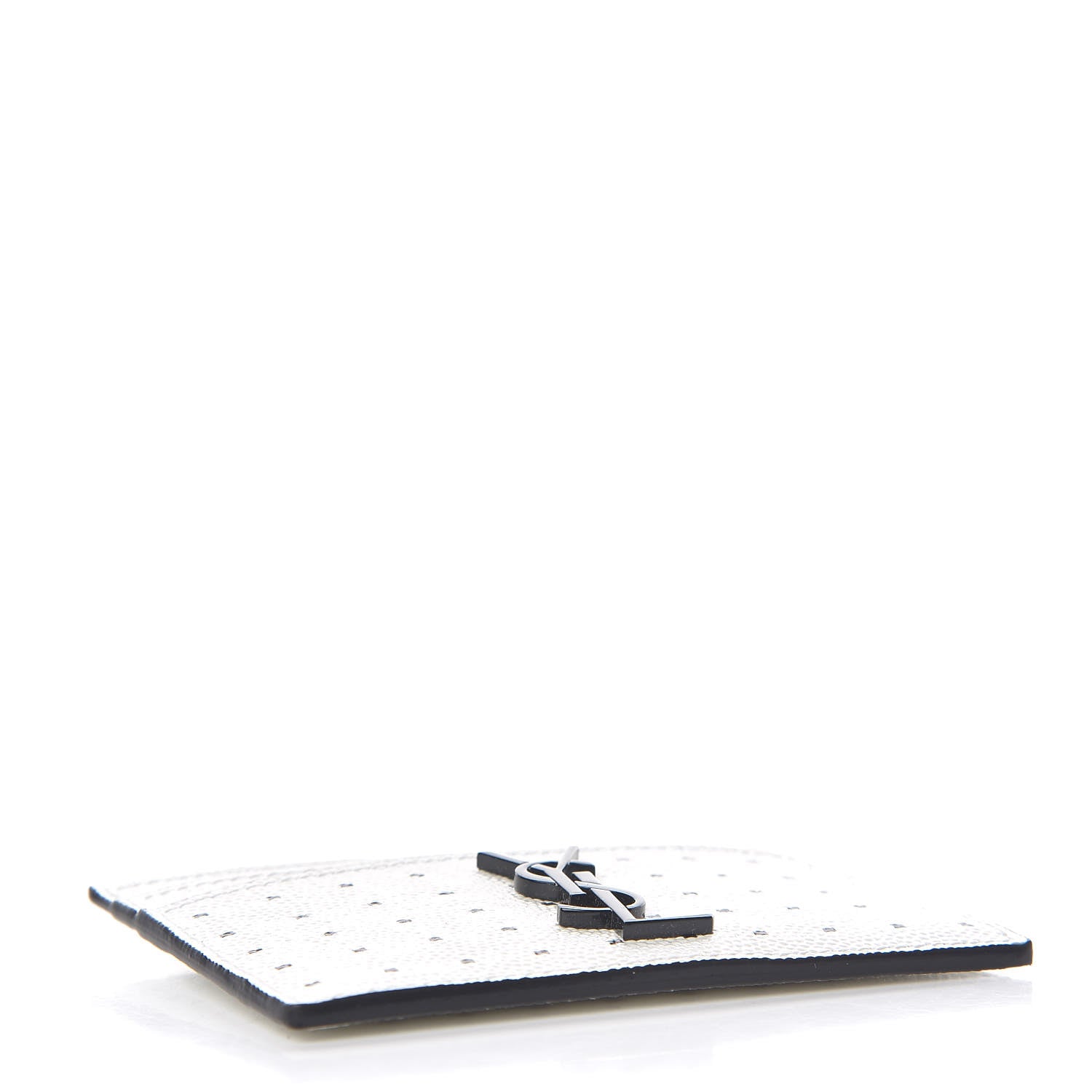 Saint Laurent Grain De Poudre Geo Print Card Case White Black 4 of 8