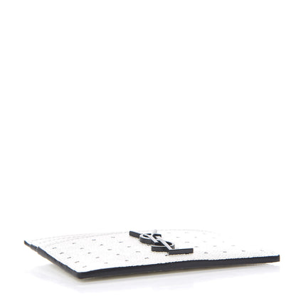 Saint Laurent Grain De Poudre Geo Print Card Case White Black 4 of 8
