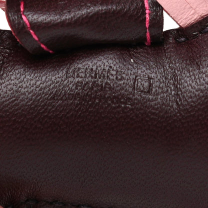 Hermes Milo Lambskin Matte Alligator Touch Grigri Rodeo Horse Bag Charm PM Rouge Sellier Framboise Rose Sakura 4 of 5