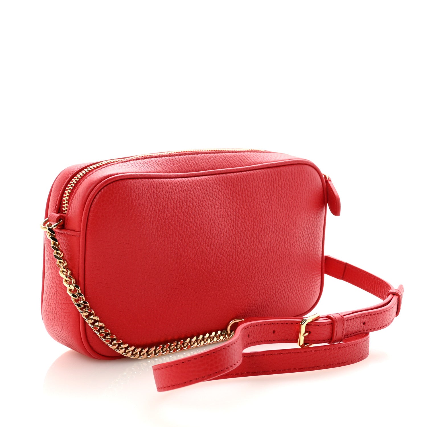 Burberry Calfskin Monogram Embossed Elongated Camera Bag Red 3 of 9