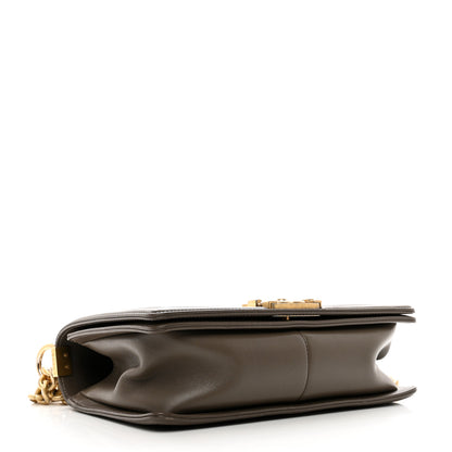 Chanel Calfskin Quilted Medium Boy Flap Dark Beige 4 of 12