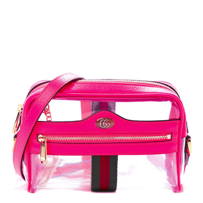 Gucci Vinyl Web Mini Ophidia Transparent Shoulder Bag Fluorescent Fuchsia 1 of 10