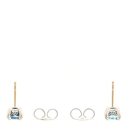 David Yurman Sterling Silver Diamond Blue Topaz Petite Chatelaine Earrings 3 of 4