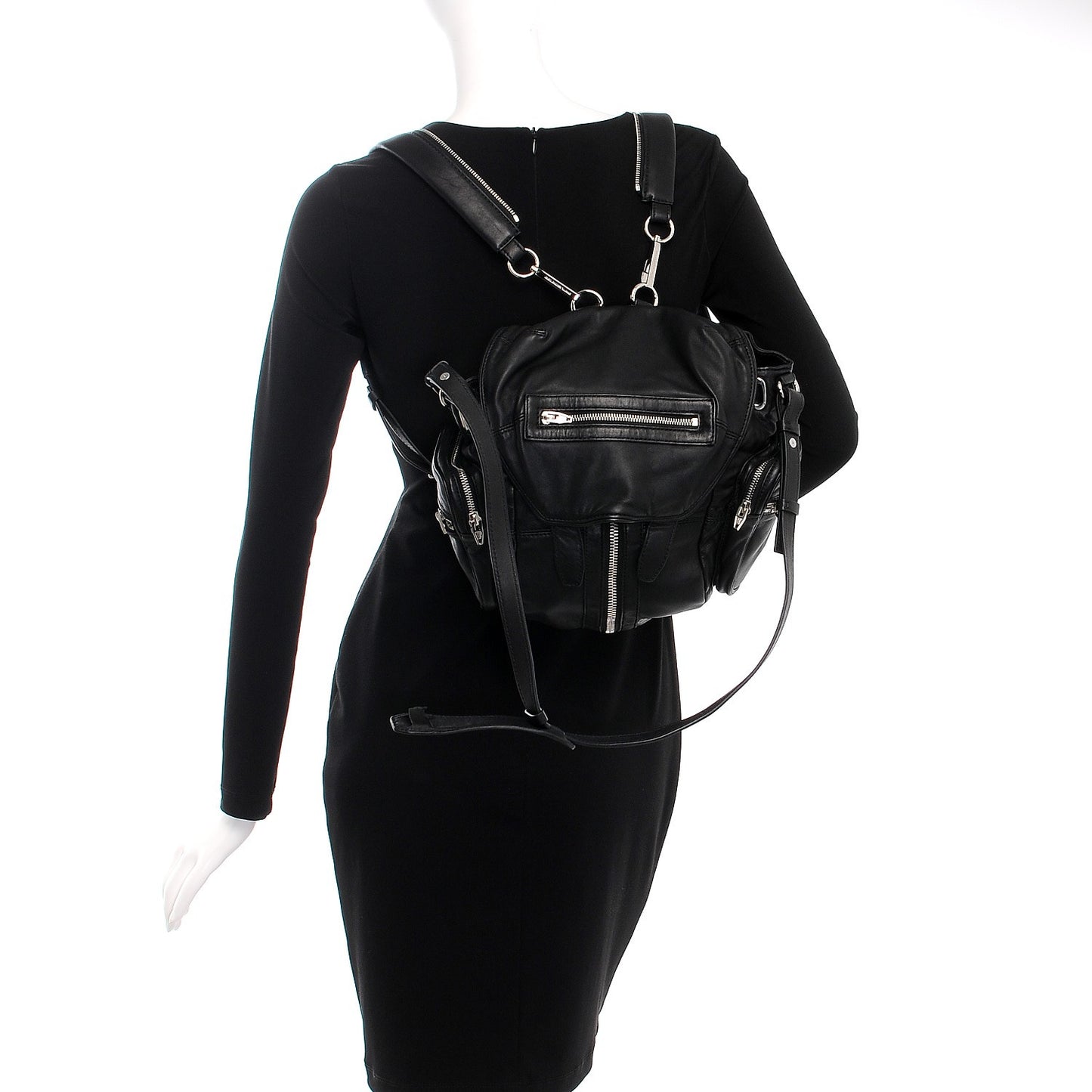 Lambskin Marti Backpack Washed Black Nikel Hardware