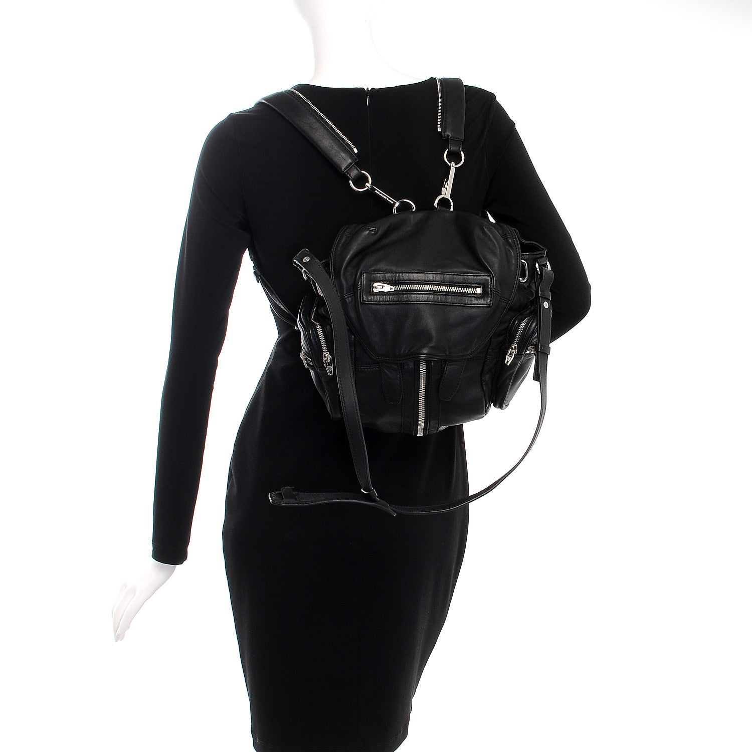 Alexander Wang Lambskin Marti Backpack Washed Black Nikel Hardware 4 of 10