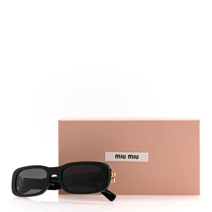 Miu Miu Acetate Rectangle Sunglasses SMU 08Z Black 8 of 8