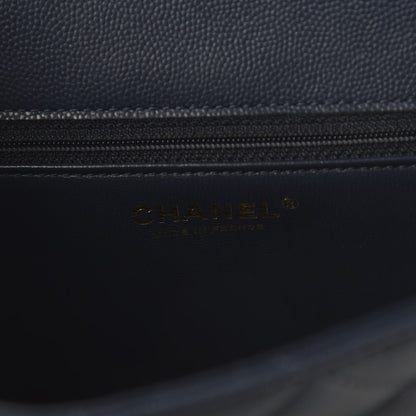 Chanel Caviar Quilted Medium Sweet Classic Flap Navy Blue 8 of 10