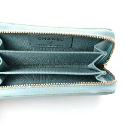 Chanel Caviar Quilted Filigree Coin Purse Light Blue 5 of 8