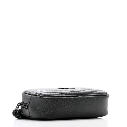 Saint Laurent Grain De Poudre Matelasse Monochrome Monogram Mini Lou Camera Bag Black 4 of 14