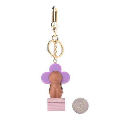 Louis Vuitton Resin Wood Vivienne Trunk Bag Charm Key Holder Pink 2 of 5