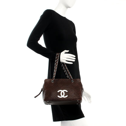Chanel Calfskin Small Diamond Stitch Tote Dark Brown 2 of 12