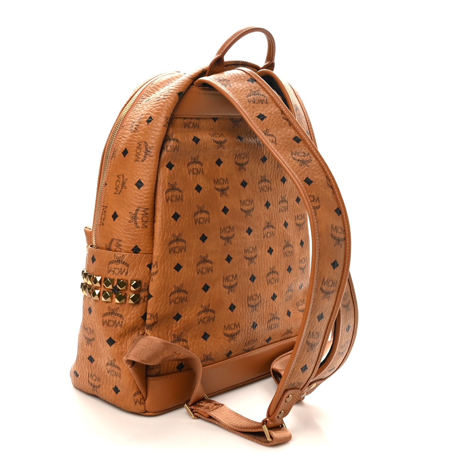 MCM Visetos Large Stark Backpack Cognac 3 of 9