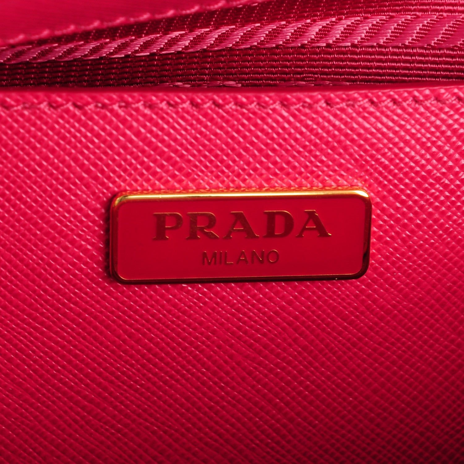 Prada Saffiano Mini Galleria Double Zip Tote Peonia 6 of 8