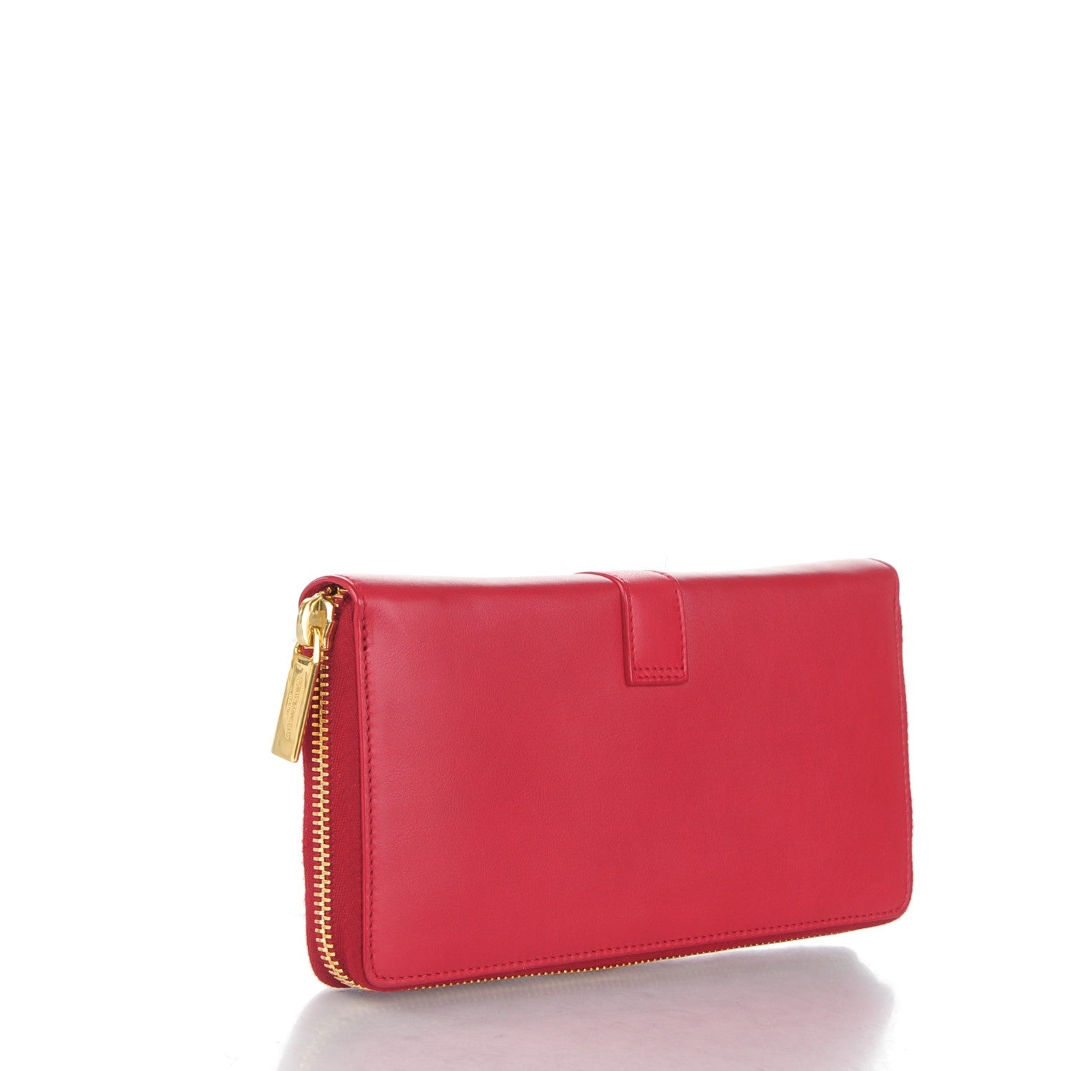Saint Laurent Calfskin Classic Y Ligne Zip Around Wallet Red 3 of 7