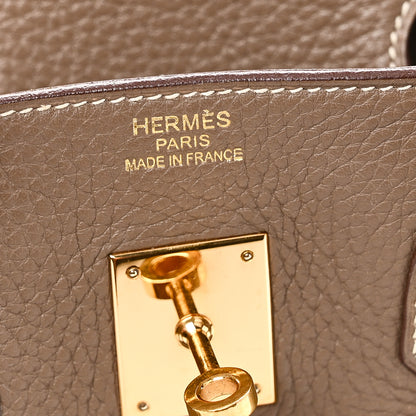 Hermes Taurillon Clemence Birkin 35 Etoupe 6 of 10