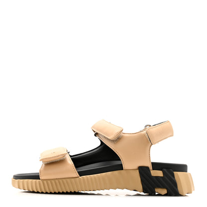 Hermes Lambskin Junior Womens Sandals 37.5 Beige Albinos 1 of 12