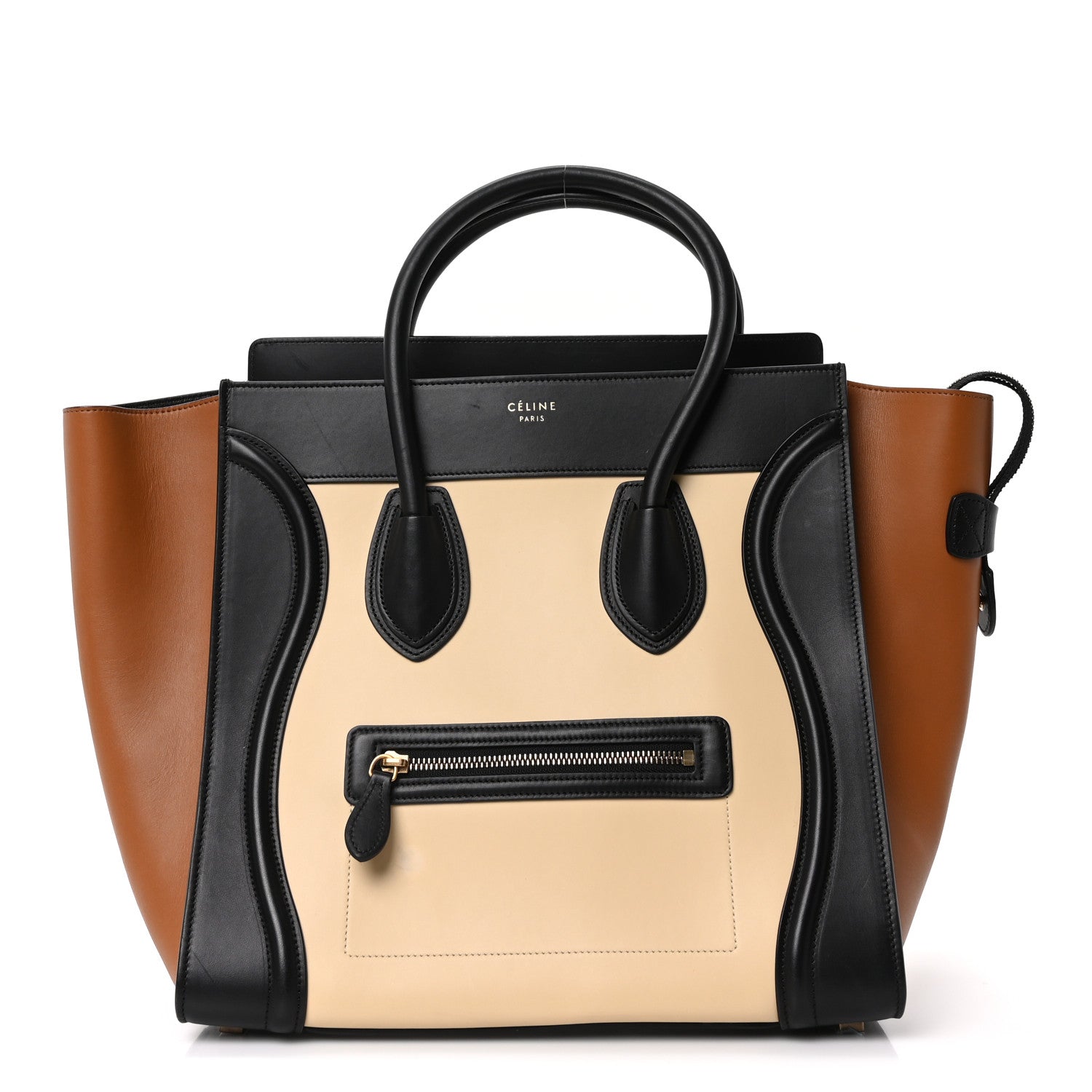 Celine Satin Calfskin Mini Tri-Color Luggage Seashell 1 of 10