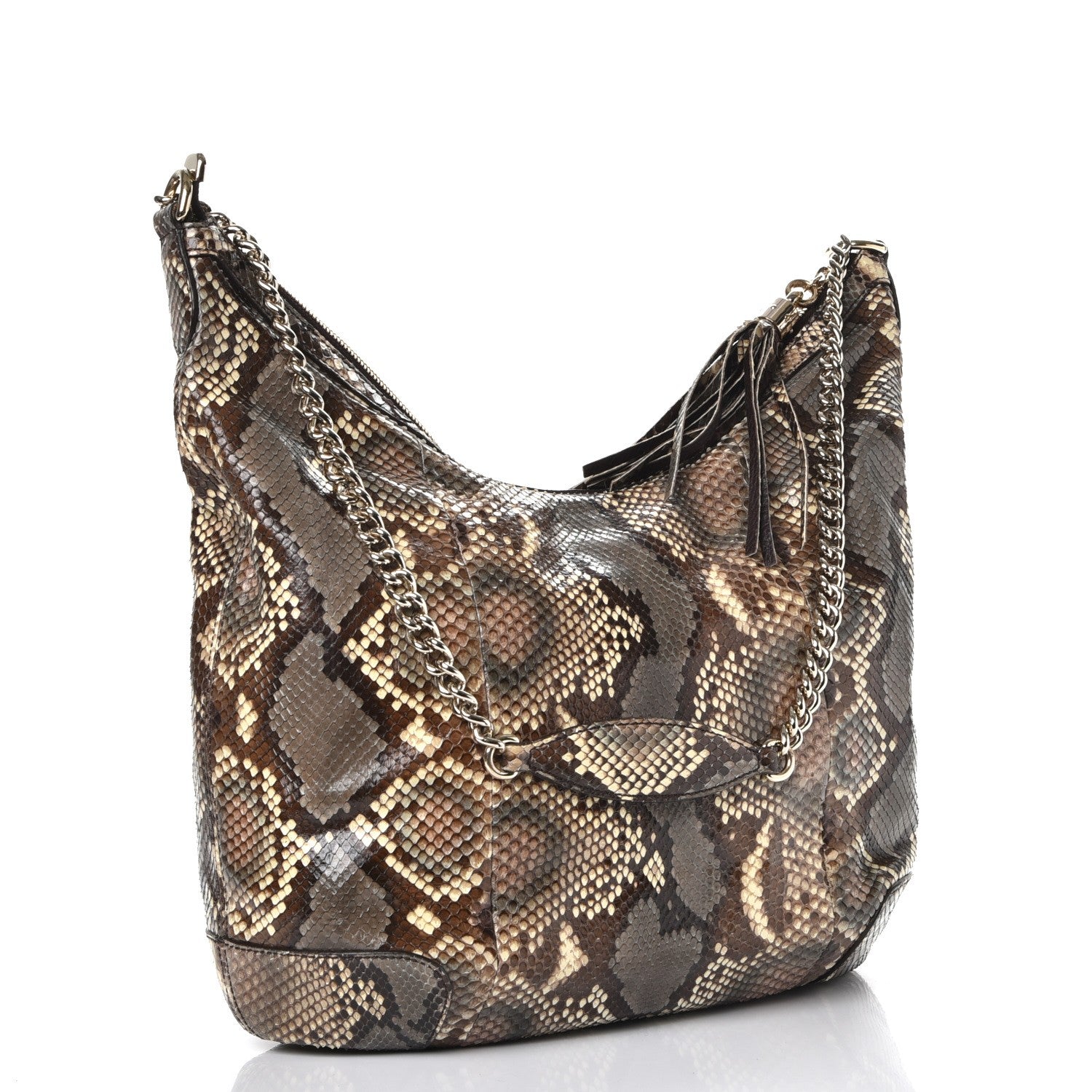 Gucci Python Medium Soho Chain Hobo Beige 3 of 7