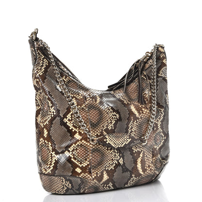 Gucci Python Medium Soho Chain Hobo Beige 3 of 7