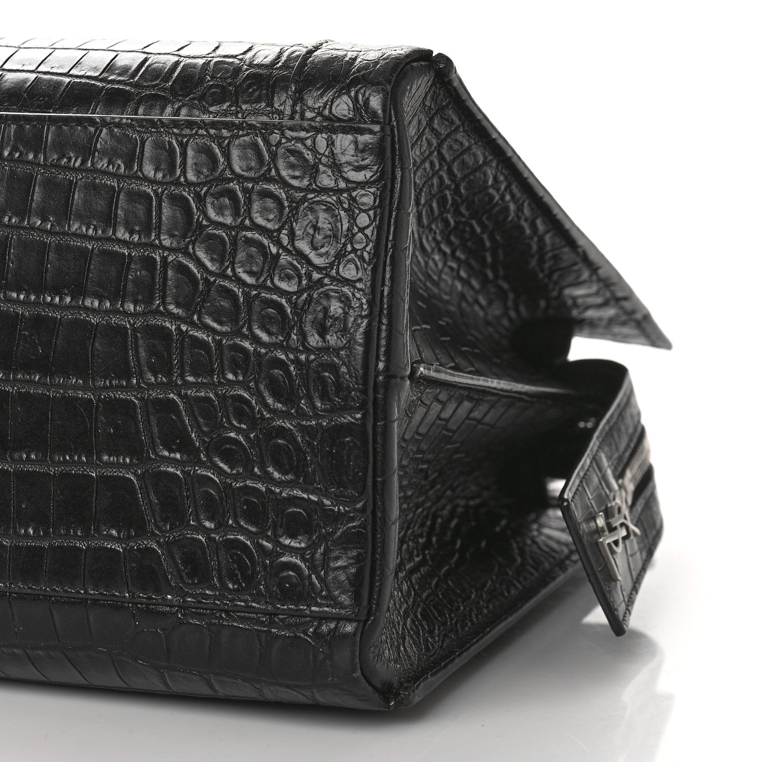 Saint Laurent Crocodile Embossed Small East Side Tote Black 8 of 9