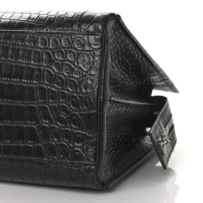 Saint Laurent Crocodile Embossed Small East Side Tote Black 8 of 9