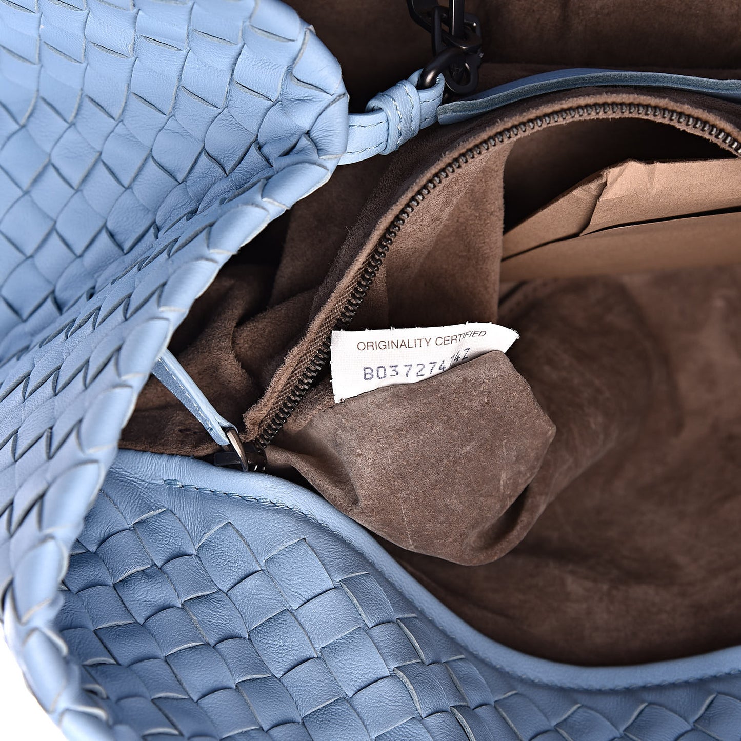 Intrecciato Medium A Shape Seamless Tote Topazio