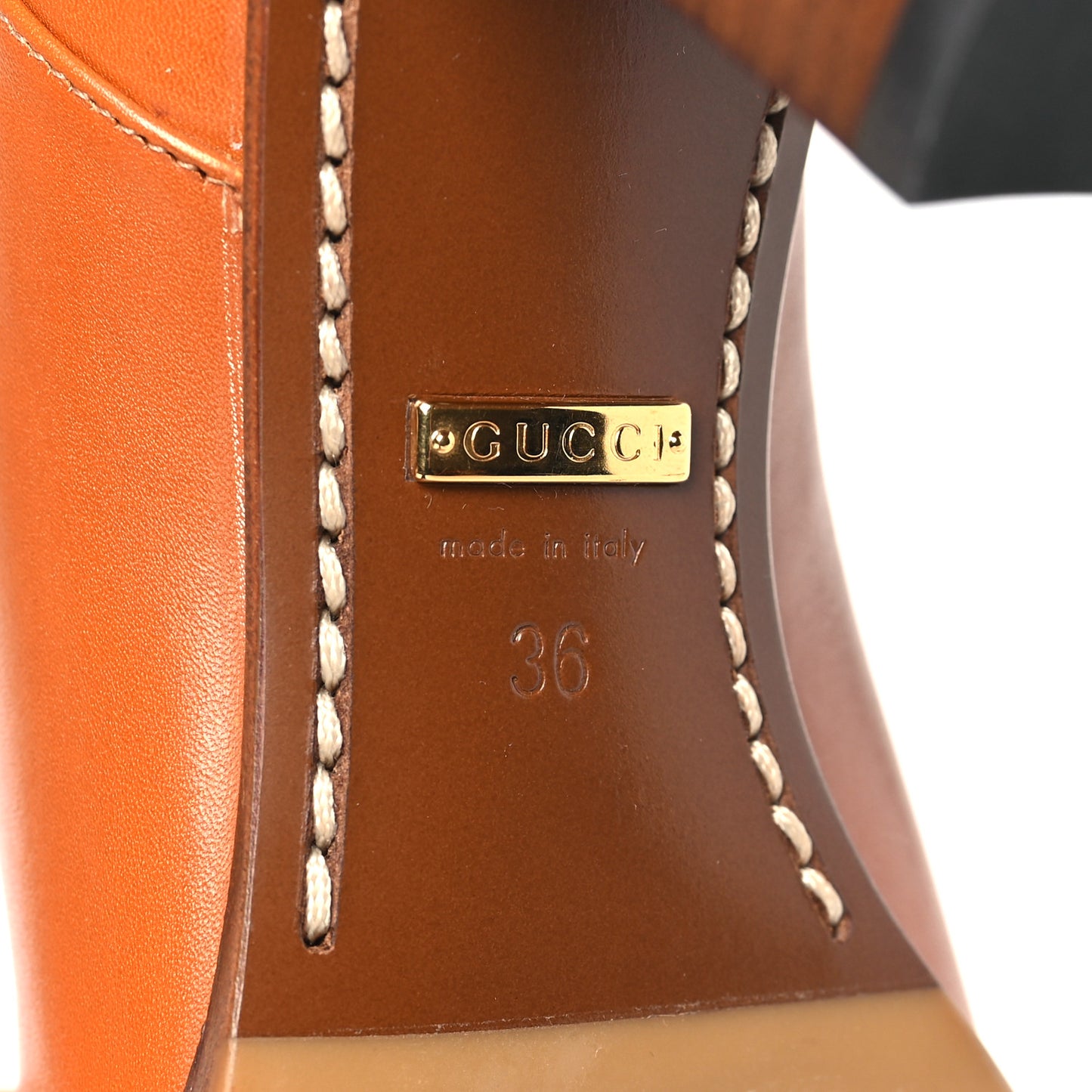 Calfskin Horsebit Elizabeth Ankle Boots 36 Cognac