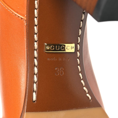 Gucci Calfskin Horsebit Elizabeth Ankle Boots 36 Cognac 6 of 9