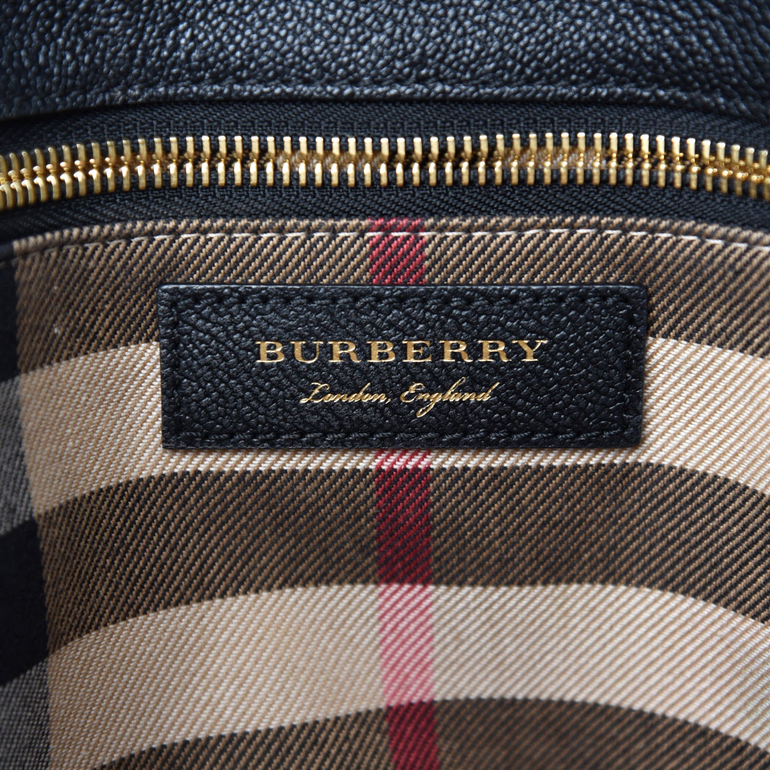 Burberry Soft Grain Calfskin Medium Buckle Tote Black 10 of 12