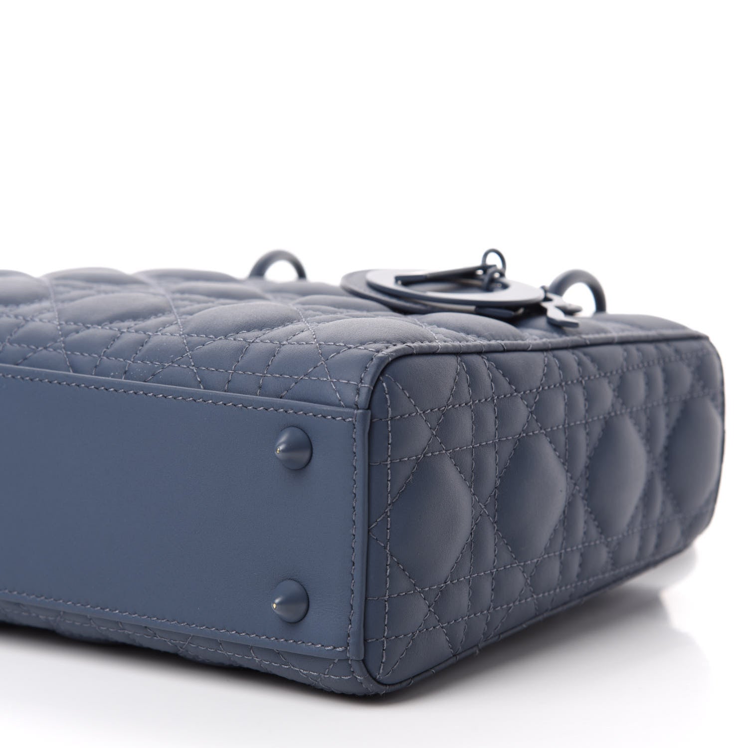 Christian Dior Ultra Matte Calfskin Cannage Small My ABCDior Lady Dior Dark Denim Blue 7 of 12