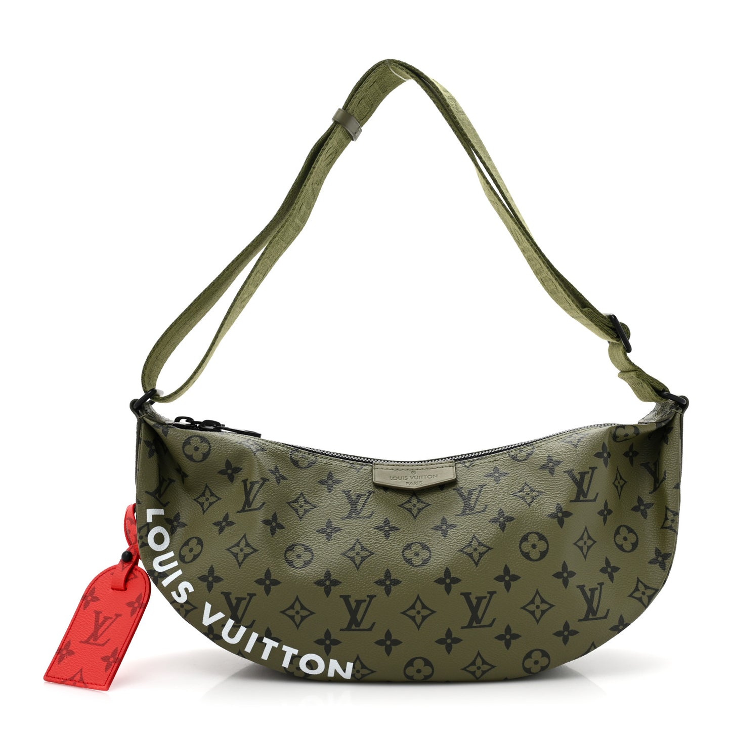 Monogram Hamac Bag Khaki Green Vermillion Red
