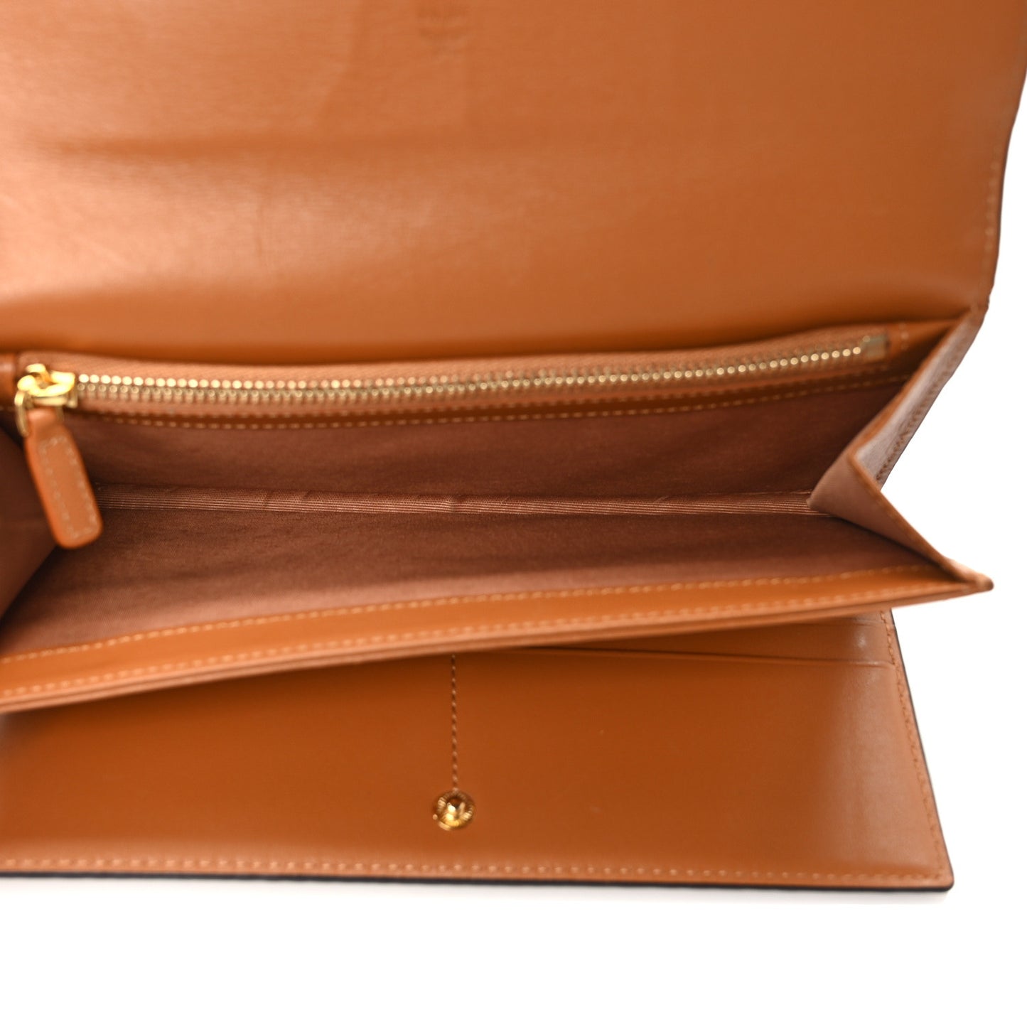 Visetos Large Trifold Flap Wallet Cognac