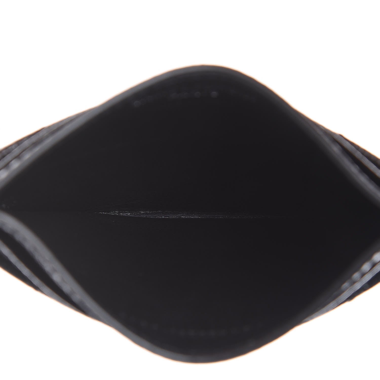 Saint Laurent Grain De Poudre Matelasse Chevron Monogram Credit Card Case Black 5 of 7