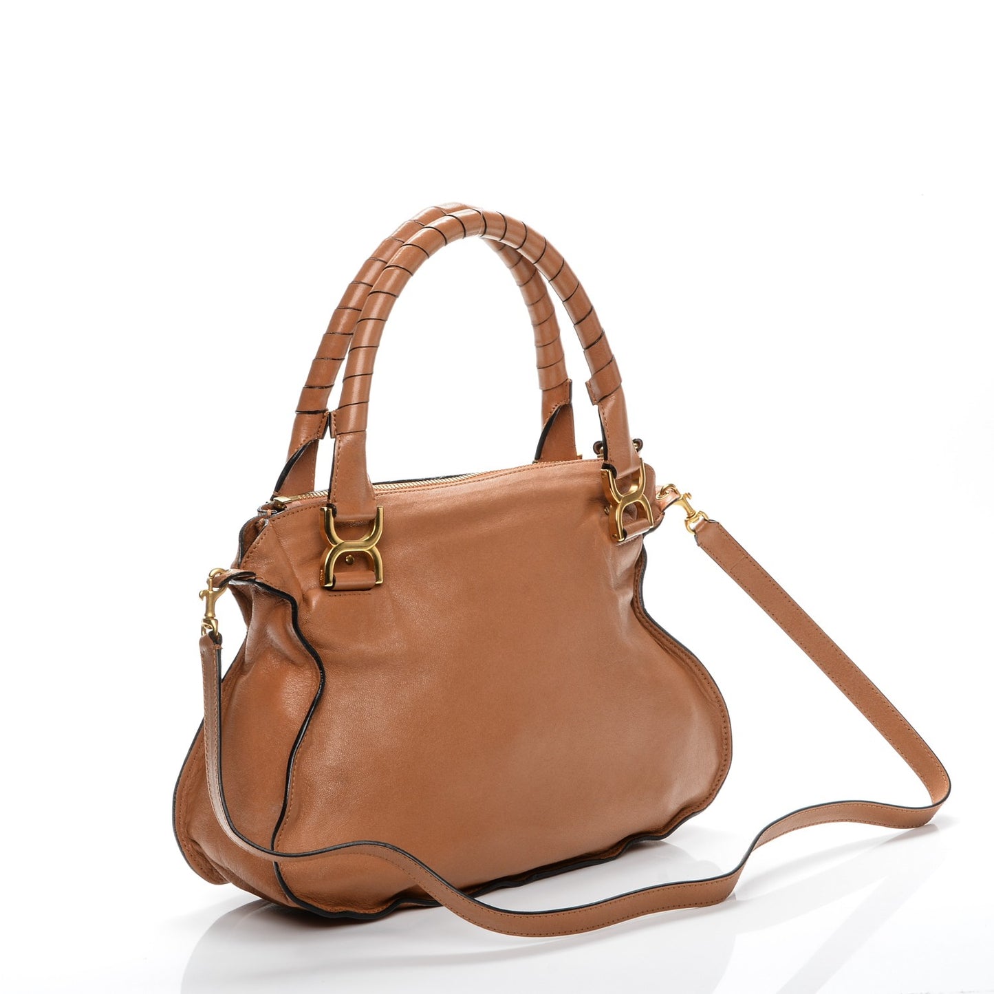 Calfskin Medium Marcie Satchel Tan
