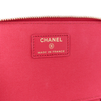 Chanel Lambskin Quilted Small Top Handle Vanity Case With Chain Dark Pink 6 of 11