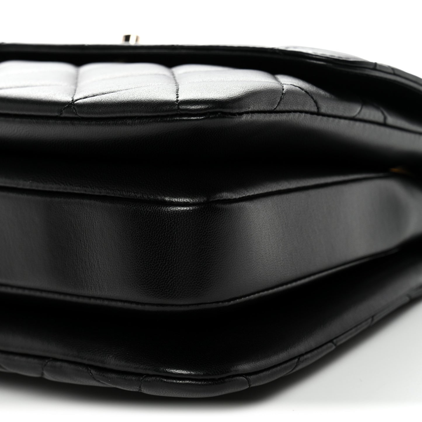 Lambskin Quilted Small Trendy CC Dual Handle Flap Bag Black
