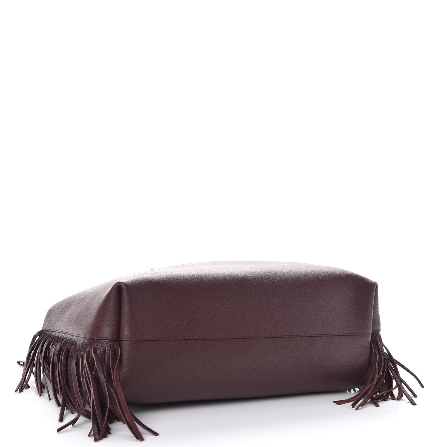 Saint Laurent Calfskin Large Fringe Shopping Tote Amaranto 4 of 9