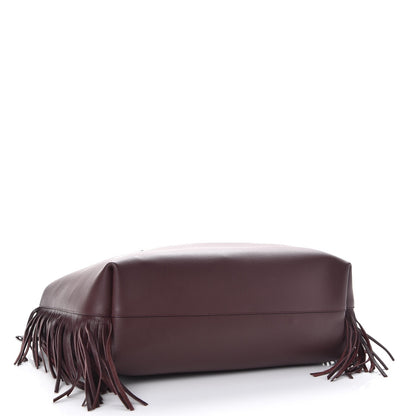 Saint Laurent Calfskin Large Fringe Shopping Tote Amaranto 4 of 9
