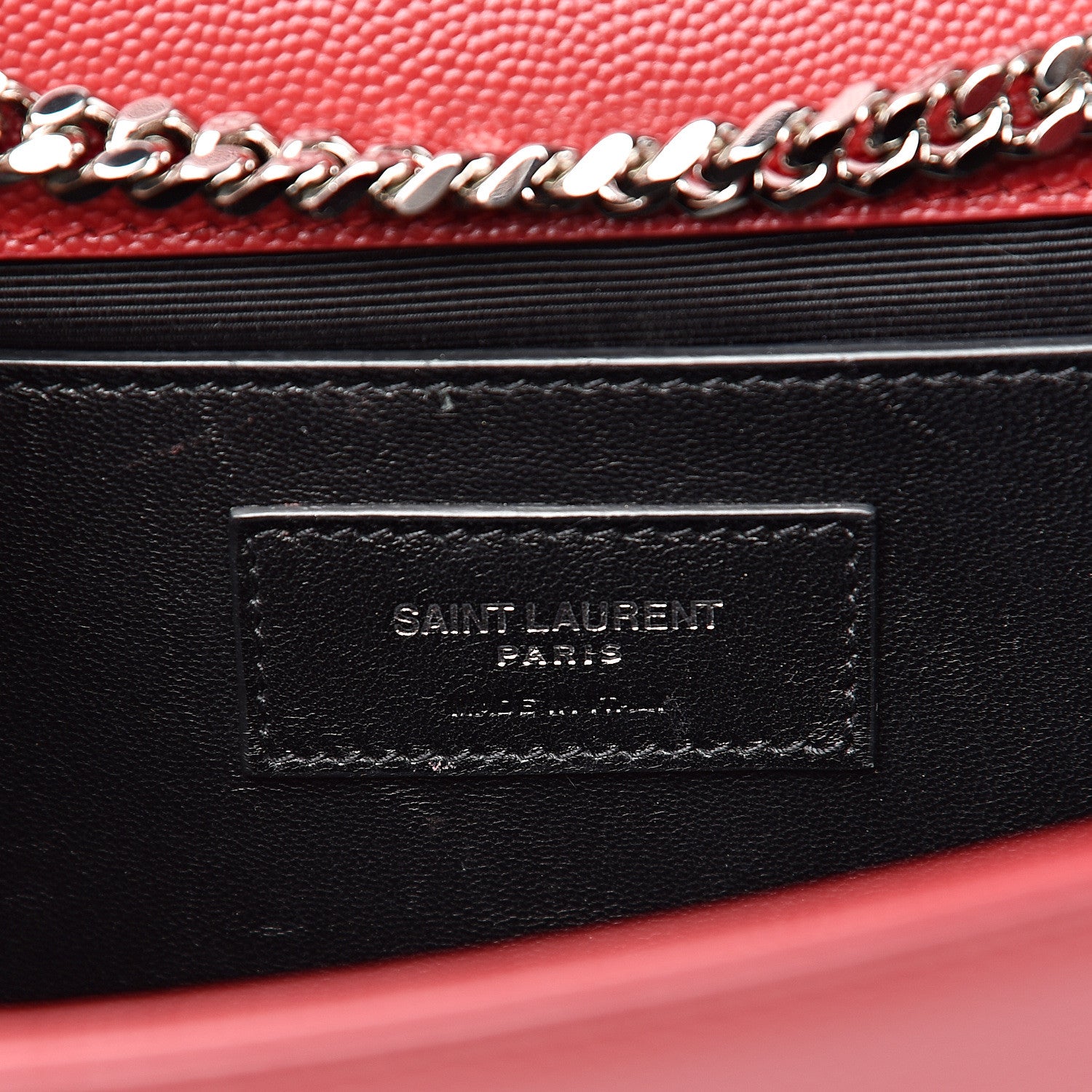 Saint Laurent Grain De Poudre Medium Monogram Kate Satchel Red 5 of 14