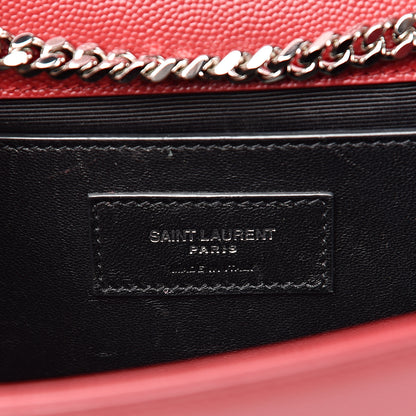 Saint Laurent Grain De Poudre Medium Monogram Kate Satchel Red 5 of 14
