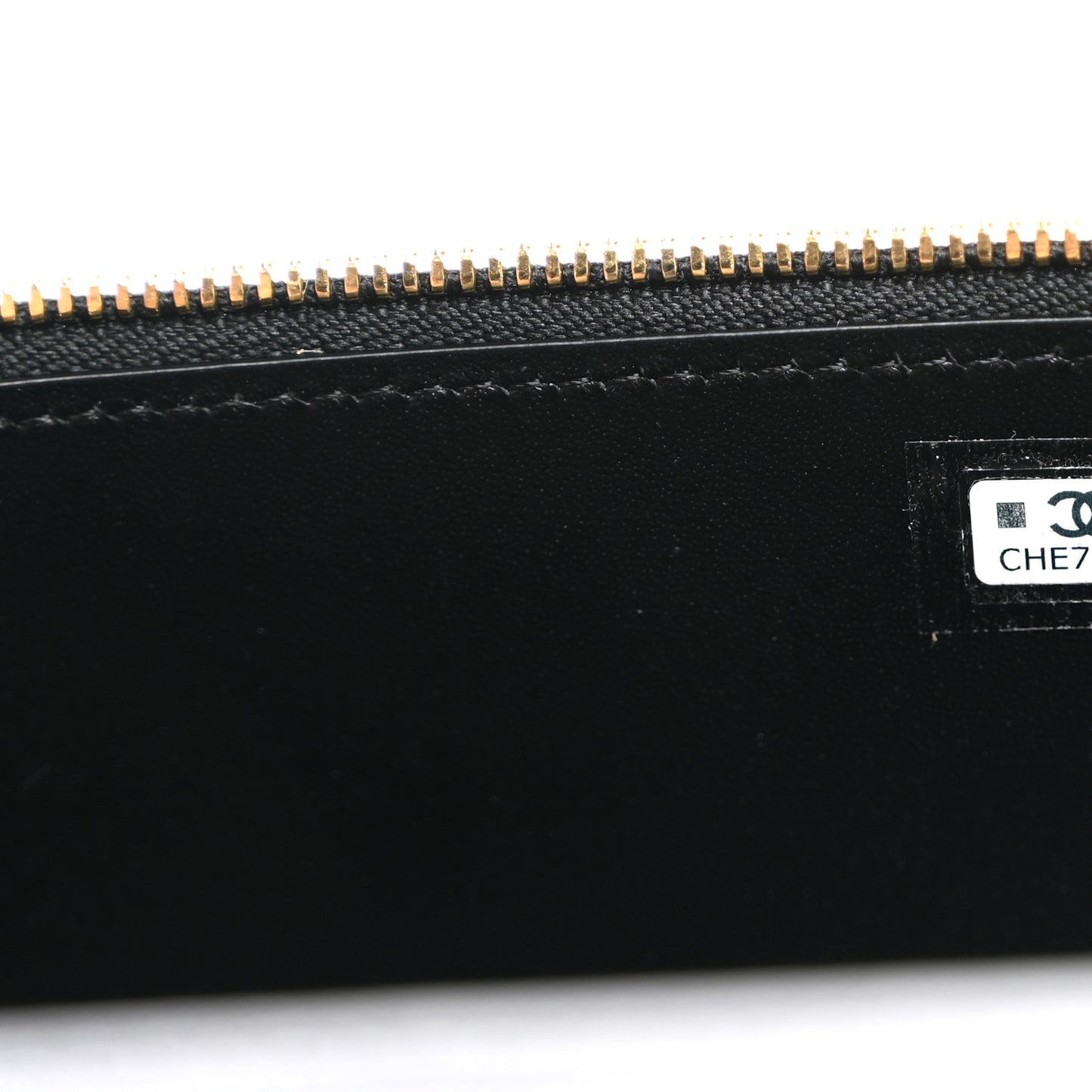 Calfskin Crocodile Embossed Crococo Small Top Handle Vanity Case With Chain Black