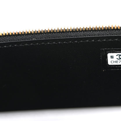 Chanel Calfskin Crocodile Embossed Crococo Small Top Handle Vanity Case With Chain Black 7 of 10