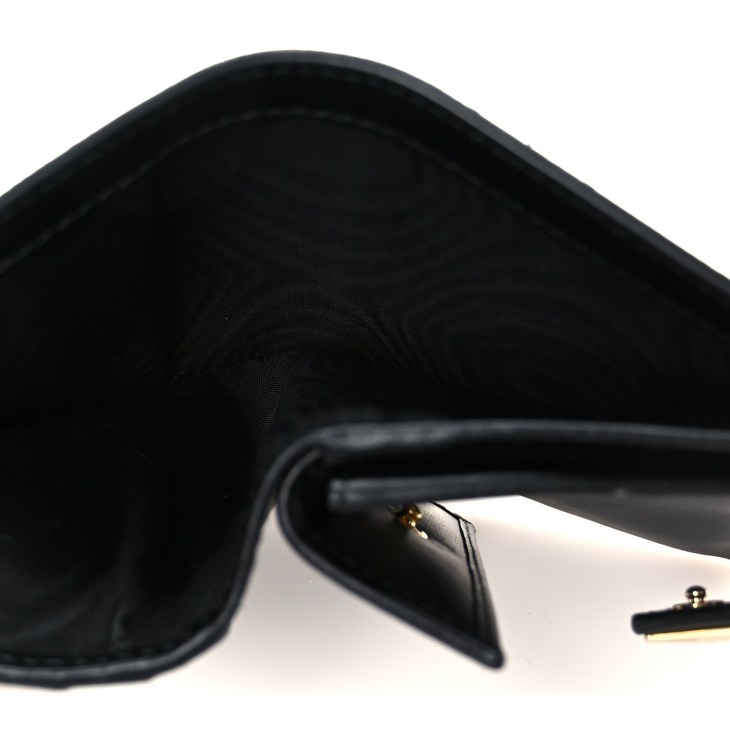 Prada Saffiano Small Triangle Bi-Fold Tab Wallet Black 5 of 8