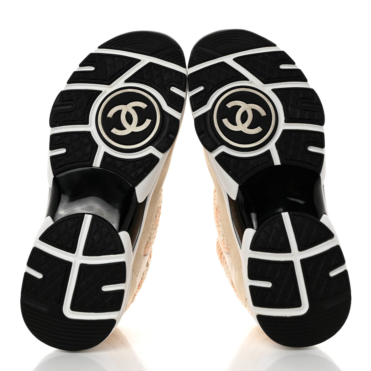 Chanel Tweed Suede Calfskin Womens CC Sneakers 37 Orange 5 of 9