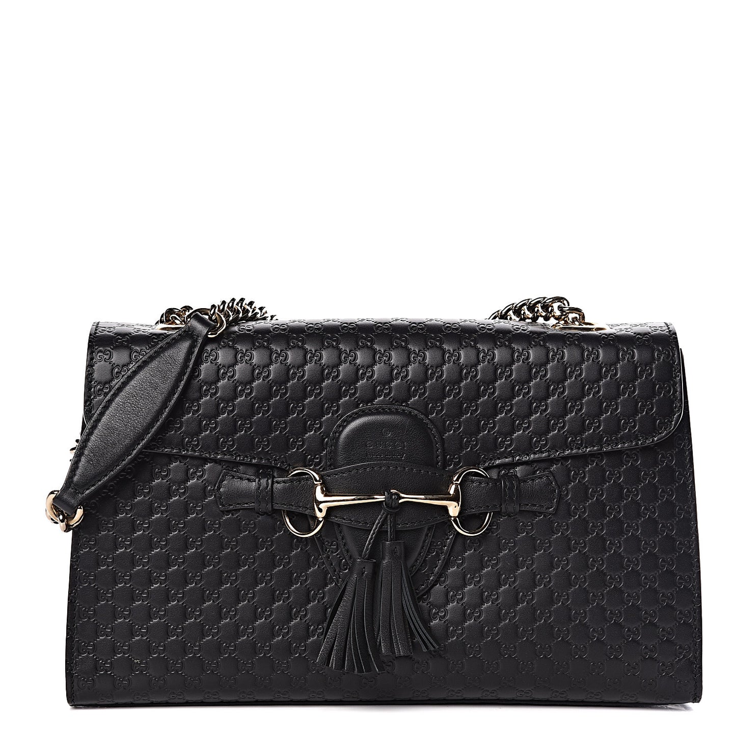 Microguccissima Medium Emily Chain Shoulder Bag Black