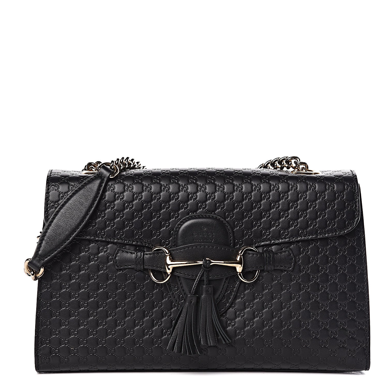 Gucci Microguccissima Medium Emily Chain Shoulder Bag Black 1 of 10