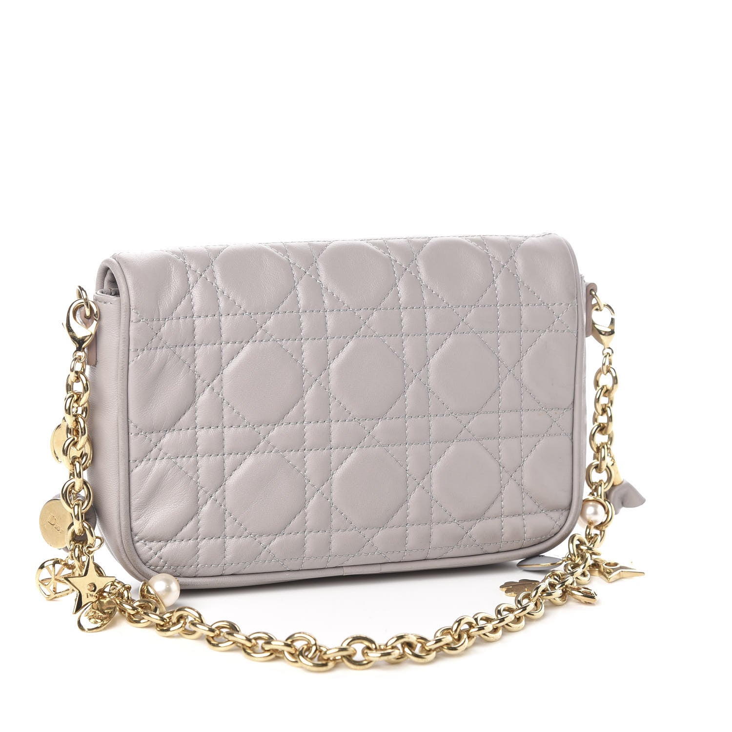 Christian Dior Lambskin Cannage Lady Dior Pochette Grey 3 of 9