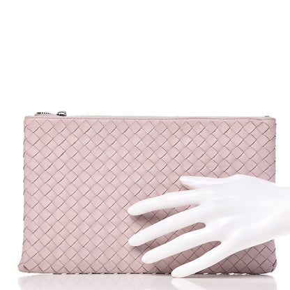 Bottega Veneta Nappa Intrecciato Flat Zip Pouch Antique Rose 2 of 11